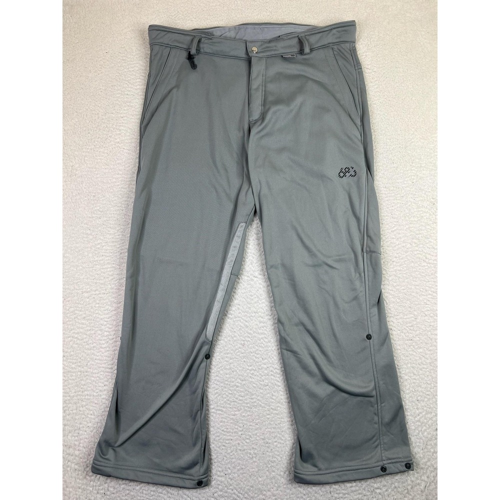 686 Pants Mens Large Gray Fleece Lined Softshell Outdoor Snow Winter Polyester